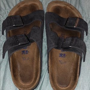 Navy Grey Suede Birkenstocks
